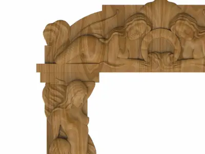 Carved picture frame STL 3D model 56