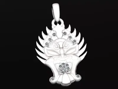 Gold dragon head pendant 3D printable model   3D print model