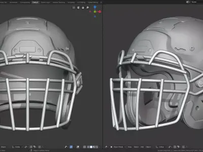Modern Football Helmet with various Facemasks 3D print model