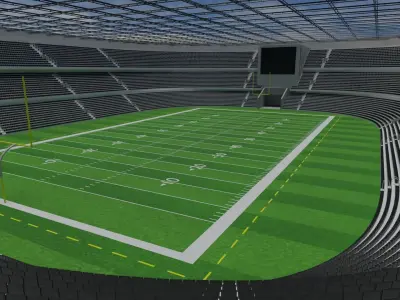 American Football Stadium - Black Low-poly 3D model