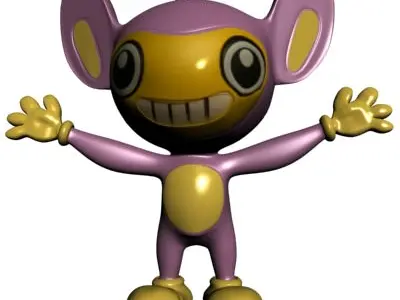 Pokemon like monkey RIGGED Low-poly 3D model