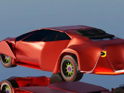 Low Poly Sport Car  Low-poly 3D model