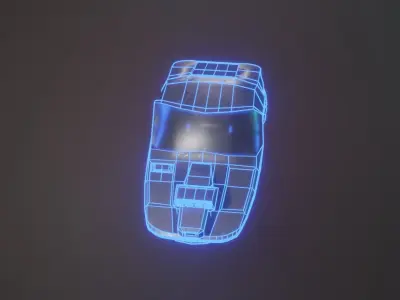  Cyberpunk Car Low-poly 3D model