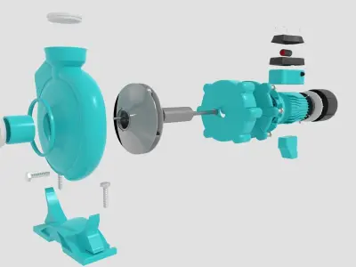Centrifugal water pump 3D model