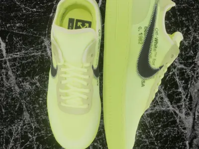 NIKE AIR FORCE 1 LOW VOLT YELLOW 3D SHOES Low-poly 3D model