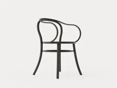 No 30 Armchair Rattan - Black Low-poly 3D model