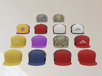 Sport Caps Low-poly 3D model