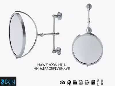 Hawthorn Hill Pivoting Shaving Mirror HH-Mirrorpivshave 3D model
