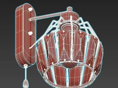 bra-ambrella-light-traditional-tr5879 wall light with cage an... 3D model