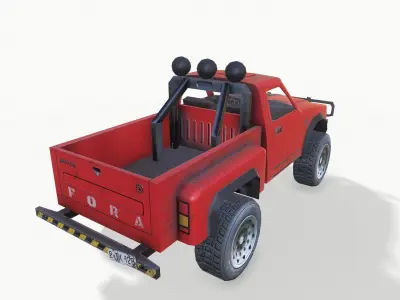 PickUp Red Low-poly 3D model