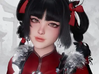 Xiao Jue Asian Girl - Game Ready Low-poly 3D model