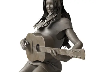 guitar girl 3D model