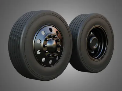 Twin Truck Wheels and Tires TWT4 3D print model