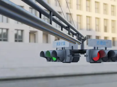 Traffic Light Intersection 3D model