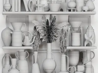 Decorative Set Rustic style 07 3D model
