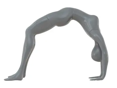 Female mannequin stands in gymnastic pose 72 3D model