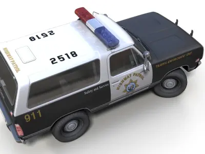 Offroad police car Low-poly 3D model