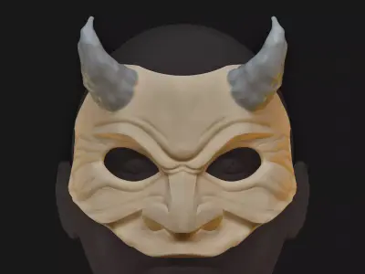Oni Mask 9 Half Face  3D print model