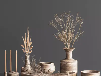 decorative set 11  Wooden decoration  3D model