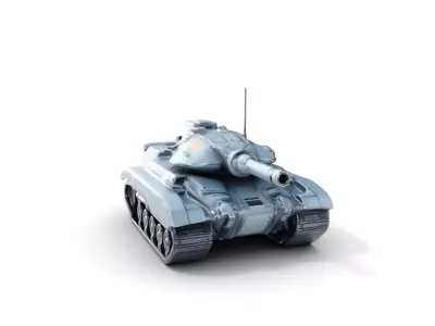 Futuristic Battle Tank Model Pack for Rendering and Games Low-poly 3D model