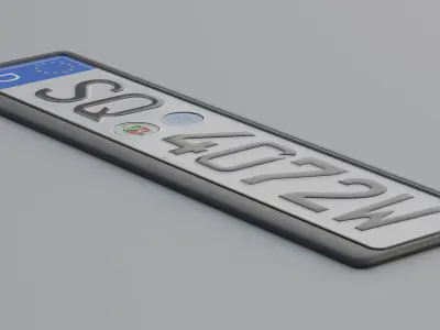 Customizable German License Plate v3 3D model