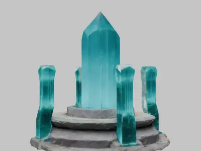 Medieval Fantay Stylized Crystal Pillar Low-poly 3D model