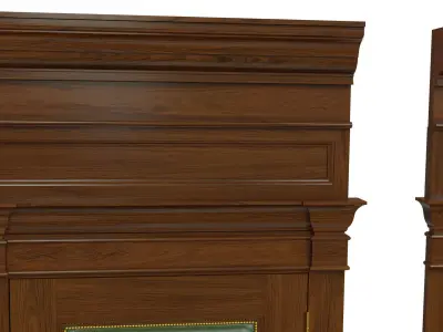 Classic wooden door 02 3D model