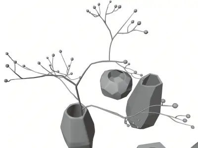 Decorative vases set HG2 3D model