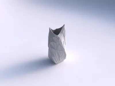 Vase twisted double arc quadratic with random triangle plates 3D print model