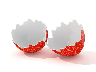 Easter Egg Cracked  N010 Low-poly 3D model