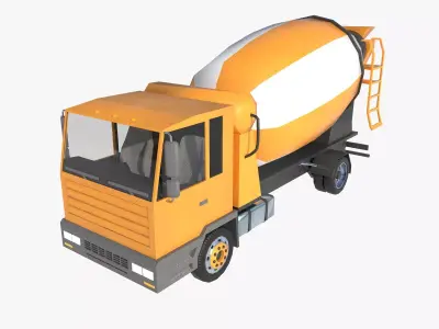 mixer truck Low-poly 3D model