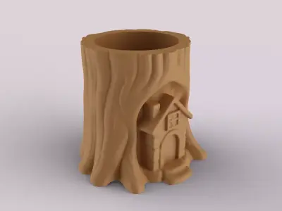 Enchanted Tree Stump - Planter - Organizer 3D print model
