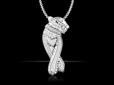 Luxury Diamond Panther Pendant 3D print model