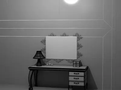 ToiletTable table with mirror Low-poly 3D model