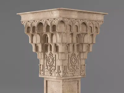 Classic Islamic Muqarnas Column 004 3D model