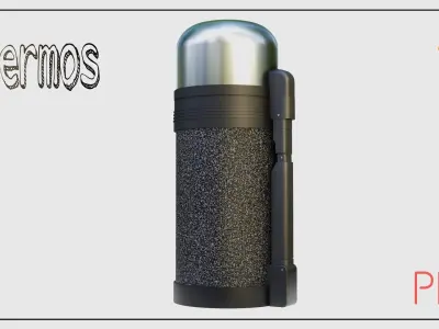 Thermos stainless steel water bottle 3D model
