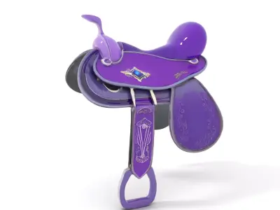 Purple Elegance Saddle model pack Low-poly 3D model