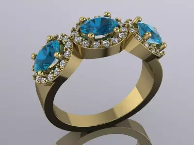 Elegant Ring Jewelry Gold  3D print model