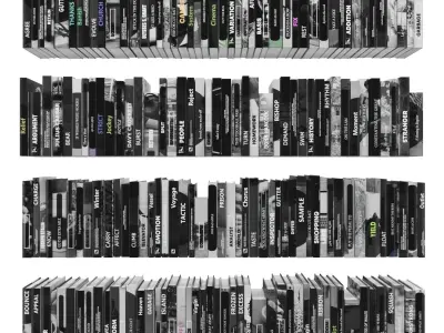 Books 150 pieces 3-7-3 Low-poly 3D model