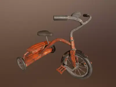 Abandoned Bicycle -PBR Game Ready 3D model Low-poly 3D model