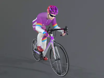 Cyclist Low-poly 3D model