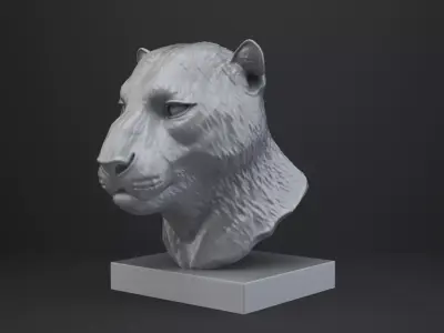 Leopard Bust - Animal Figurine 3D print model
