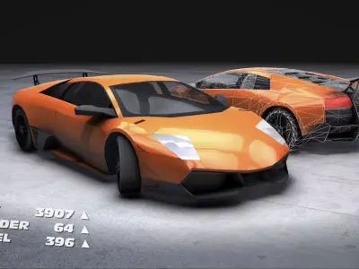 8 Fast Cars Pack Unity Assets 3D model