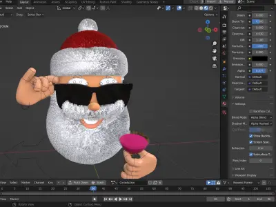 Animated Santa Shades Low-poly 3D model