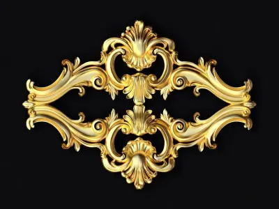 Central decor ornament for furniture 3D model 888