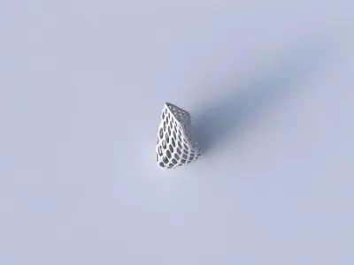 Vase twist puffy tipped triangle with bubble grid lattice 3D print model