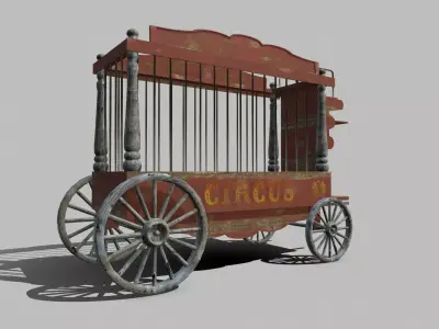 Circus Wagon Free low-poly 3D model