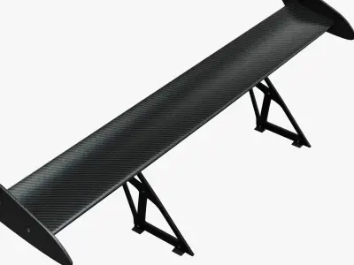Car Spoiler Carbon Fiber Low-poly 3D model