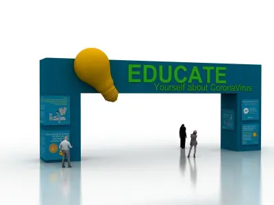 Huge ads Gate for Coronavirus-Tunal Low-poly 3D model