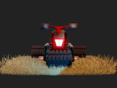 Motocycle motorcycle in grass Low-poly 3D model